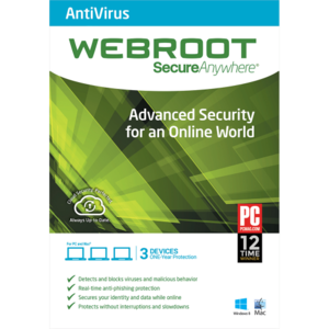 Webroot SecureAnywhere Antivirus – 1-Year / 3-Device